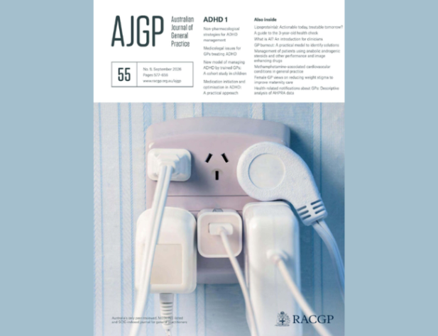 Front of magazine cover, with pink powerpoint on wall with multiple plugs
