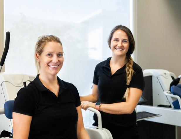 Two physiotherapists in a gym